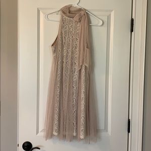 Lace high neck dress